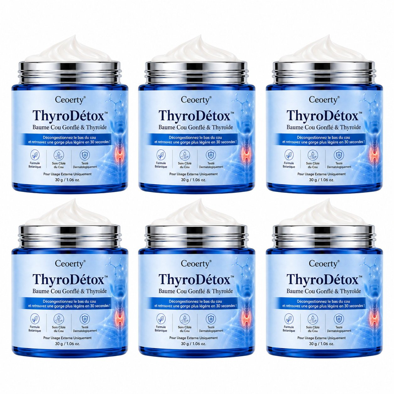 ThyroDétox™ Baume Cou Gonflé & Thyroïde | Décongestionnez le bas du cou et retrouvez une gorge plus légère en 30 secondes !