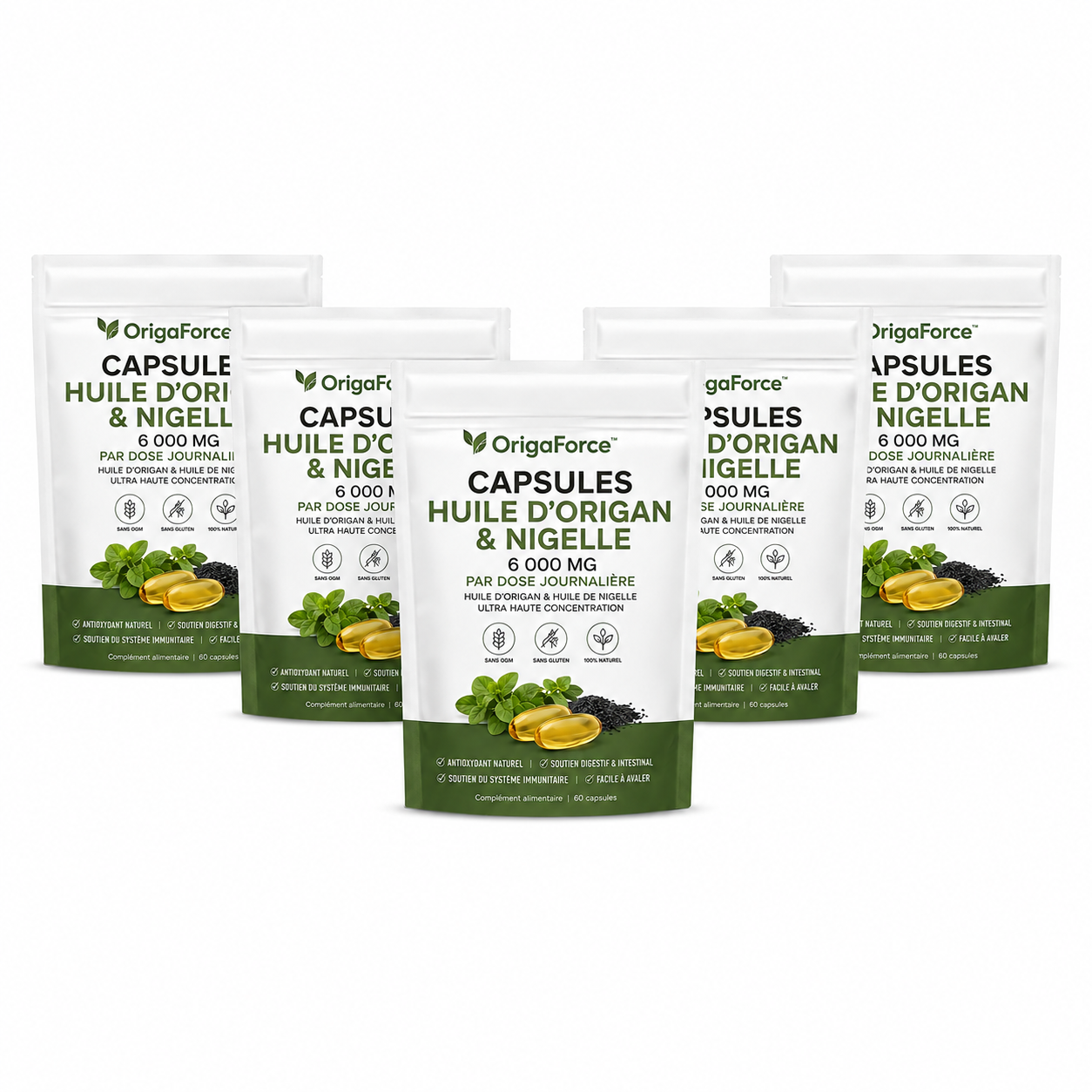 OrigaForce™ Capsules Huile d’Origan & Nigelle