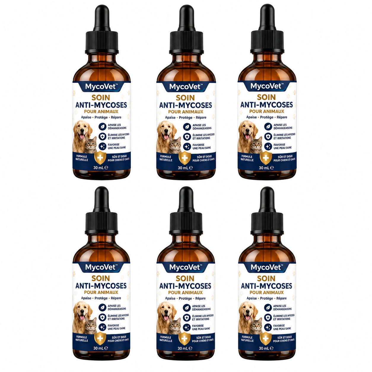 MycoVet™ Soin Anti-Mycoses pour Animaux | Stoppez grattage et léchage en quelques jours !