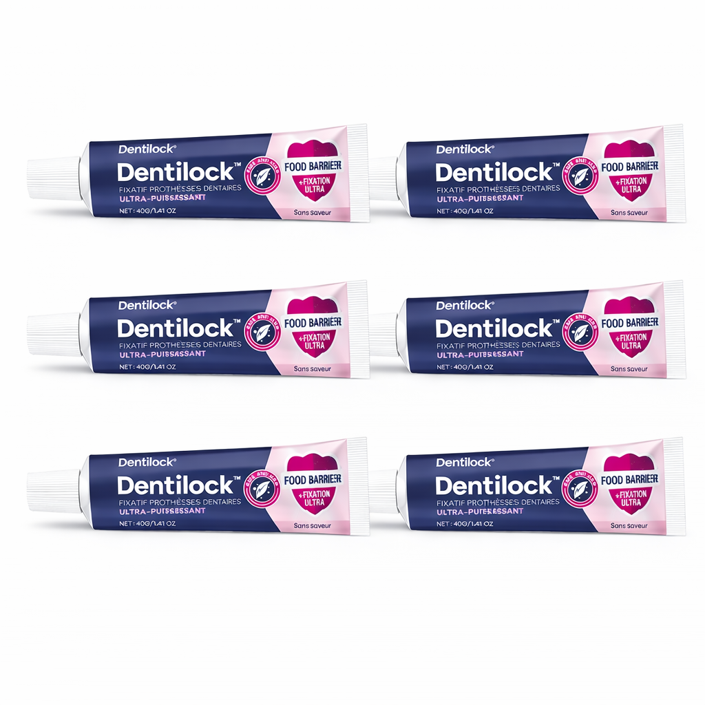 Dentilock™ Fixatif Prothèses Dentaires Ultra-Puissant | Dents parfaitement fixées et zéro gêne en 3 minutes !