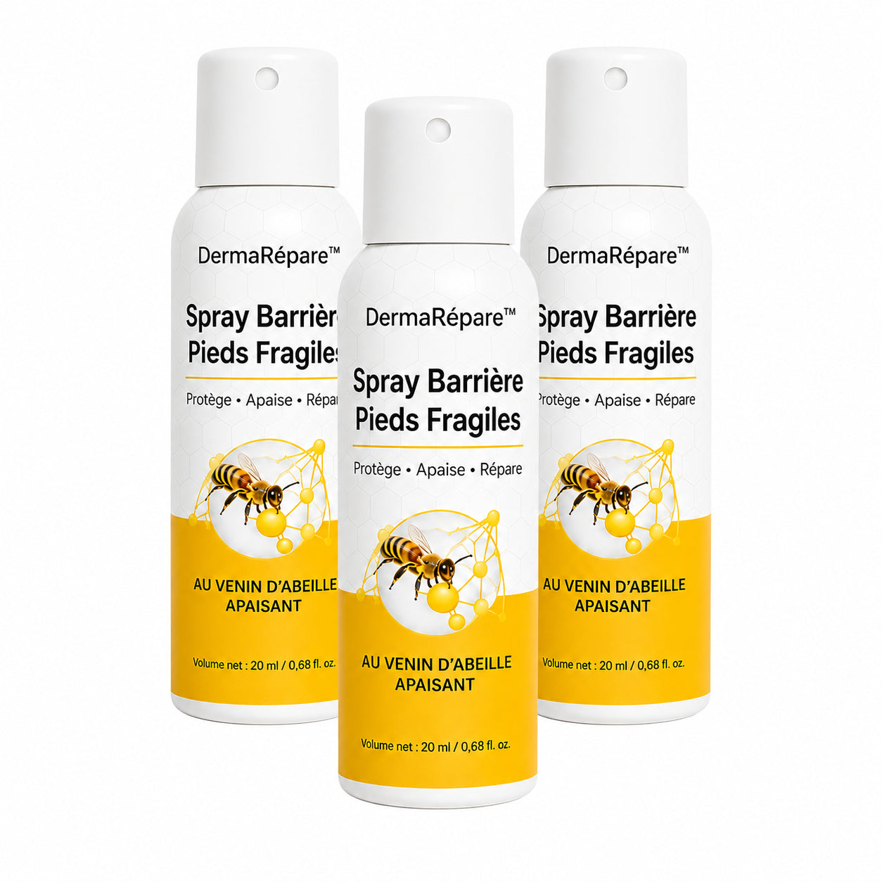 DermaRépare™ Spray Barrière Pieds Fragiles | Réparez la peau abîmée et protégez fissures, coupures et blessures 24h !