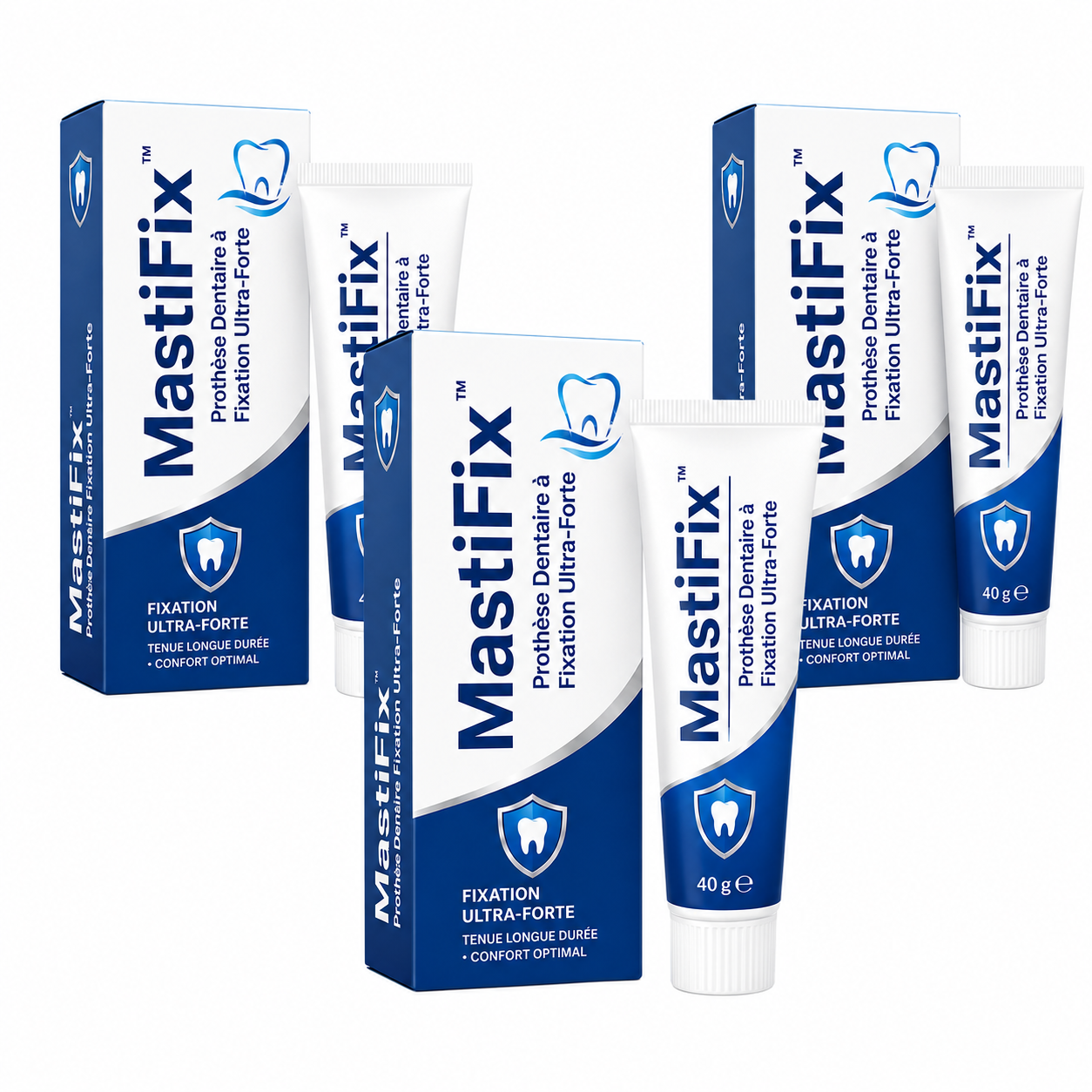 MastiFix™ Prothèse Dentaire à Fixation Ultra-Forte | Tient en place toute la journée sans colle!