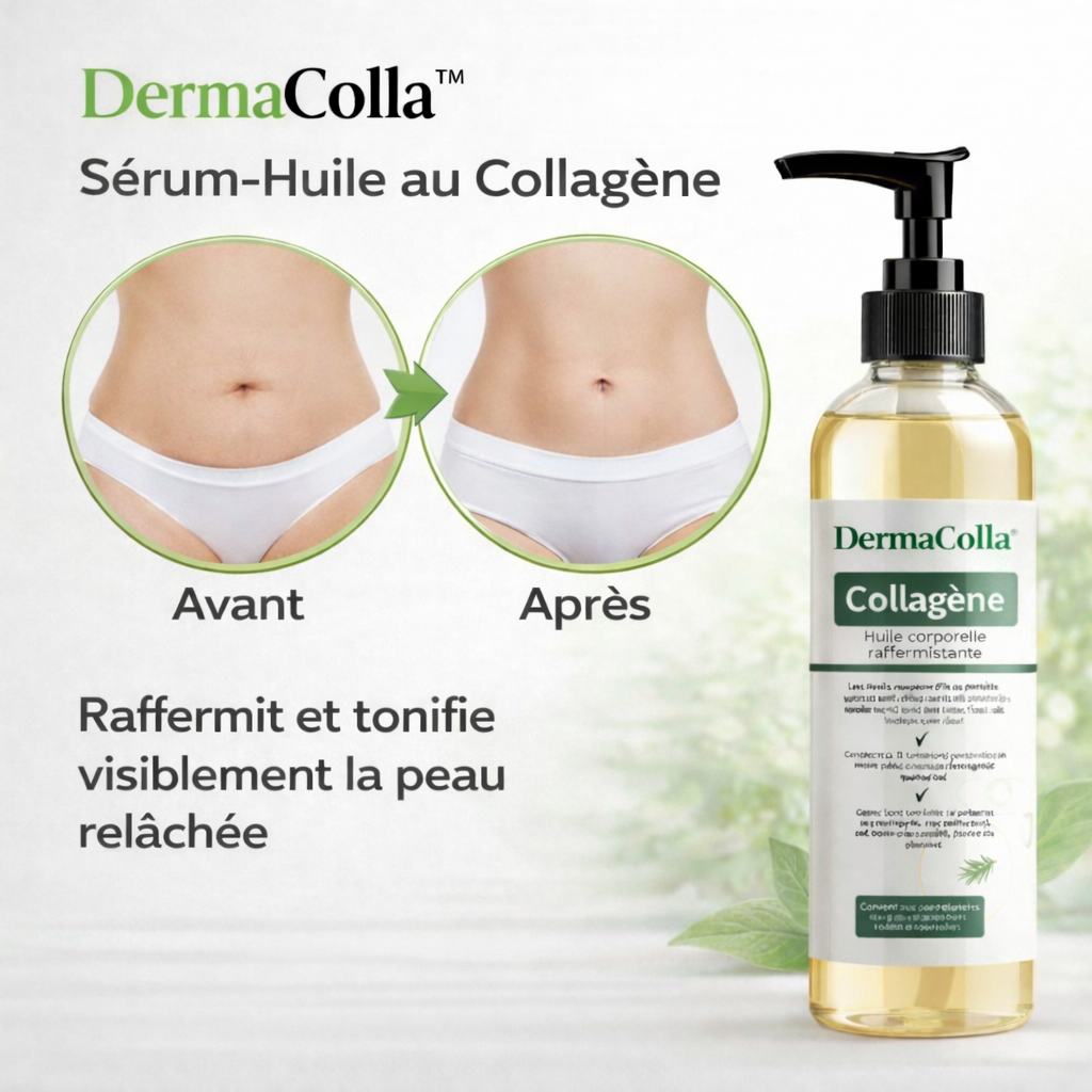 DermaColla™ Sérum-Huile au Collagène | Retendez la peau flasque et restaurez sa fermeté en 24h chrono !