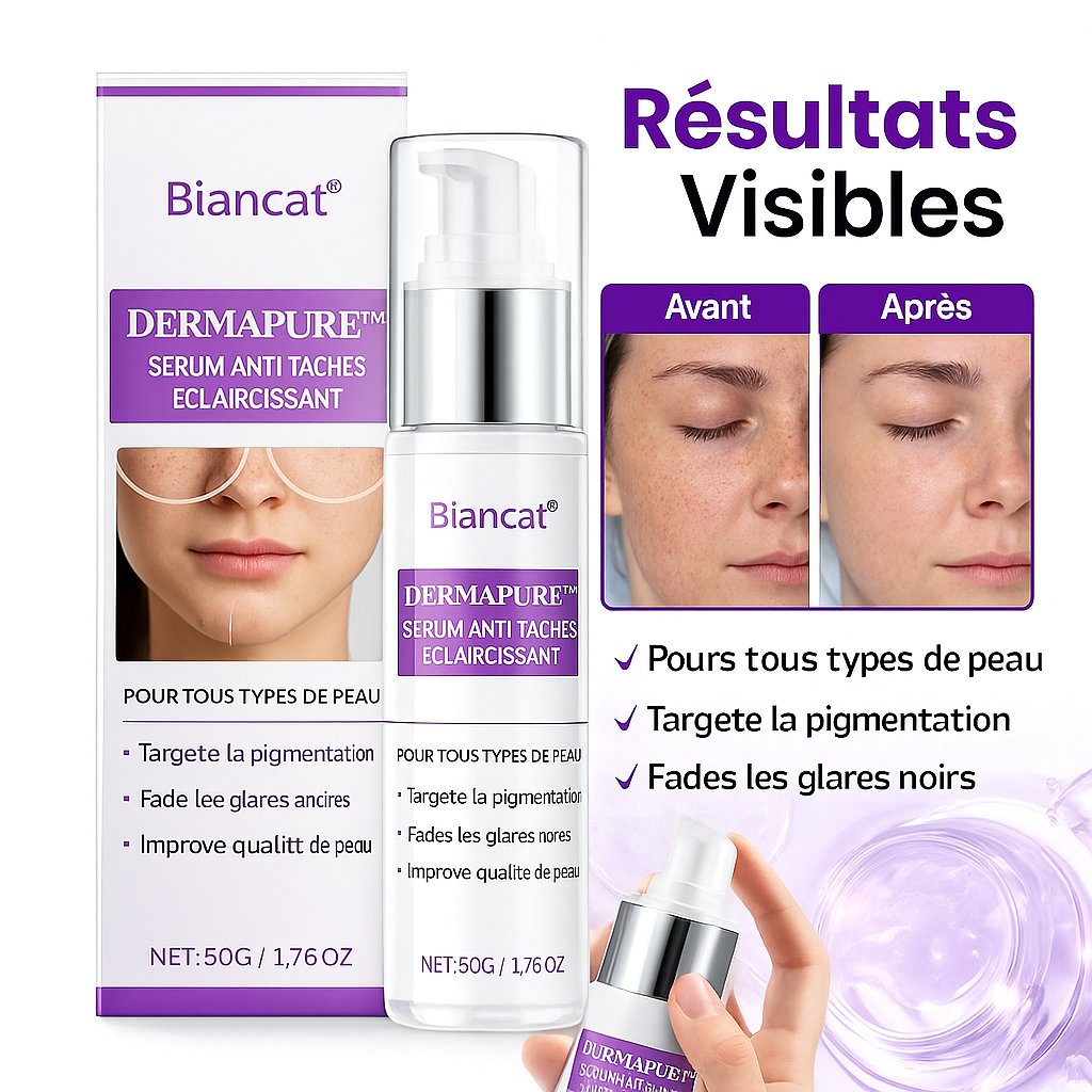 DermaPure™ Sérum Anti-Taches Éclaircissant | Effacez vos taches brunes en 72 heures chrono!