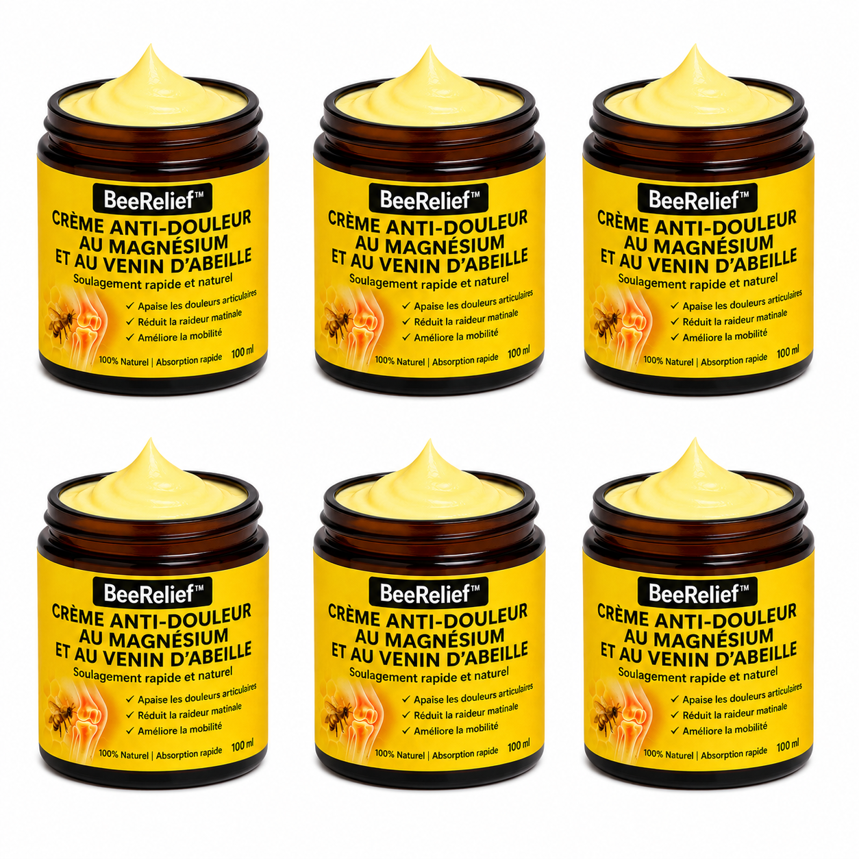 BeeRelief™ Crème Anti-douleur au Magnésium et au Venin d'Abeille | Supprime vos douleurs articulaires en un instant !