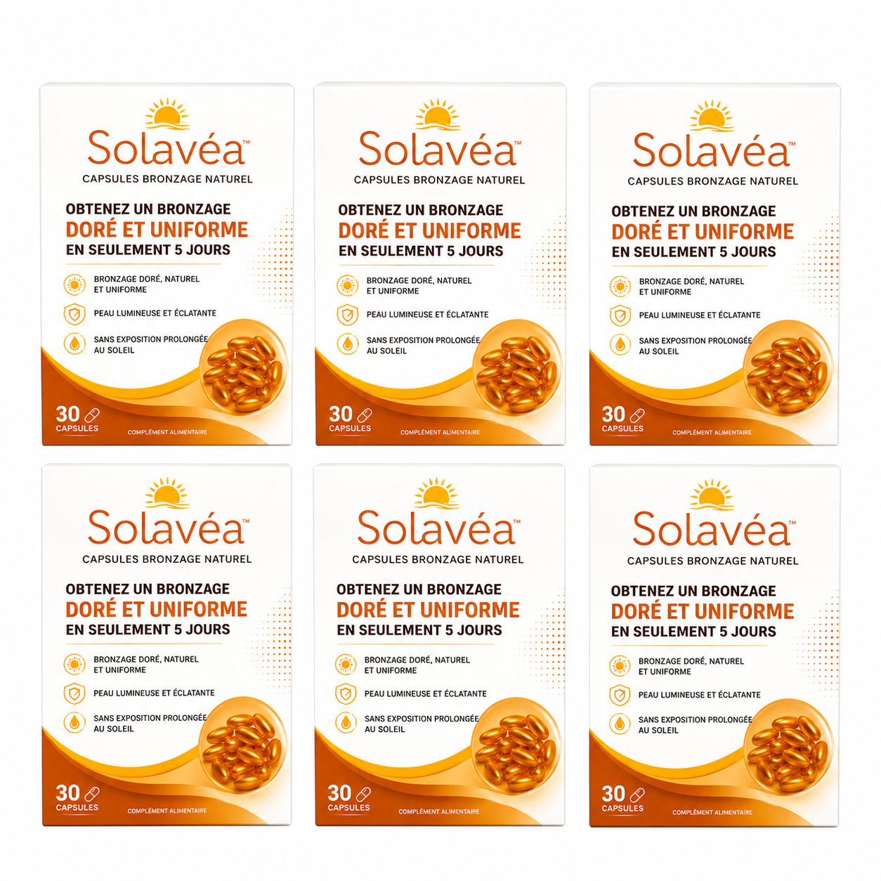 Solavéa™ Capsules Bronzage Naturel | Obtenez un bronzage doré et uniforme en seulement 5 jours !
