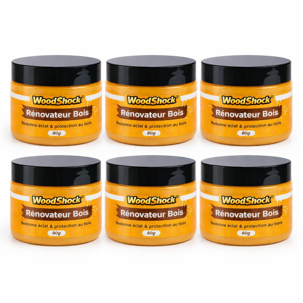 WoodShock™ Rénovateur Bois | Redonnez vie à votre bois et effacez taches et ternissures en quelques minutes !