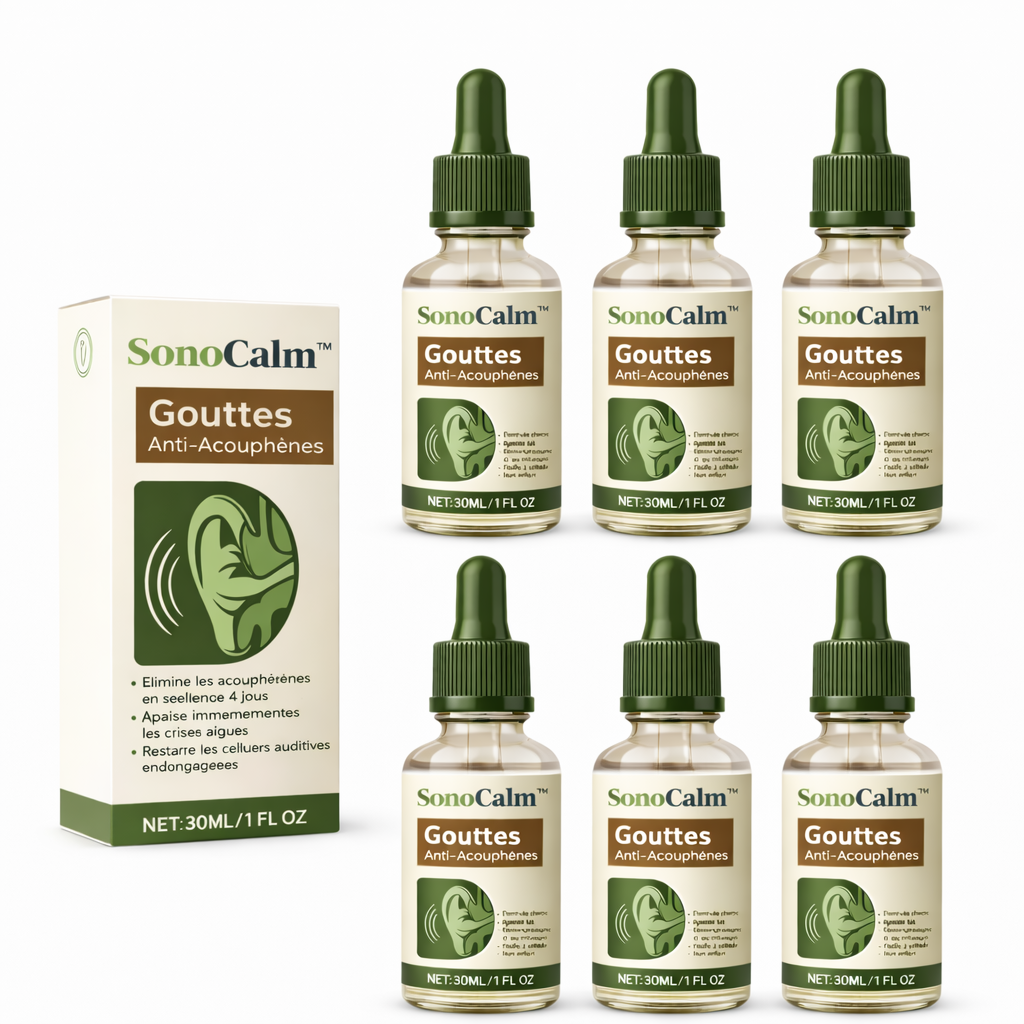 SonoCalm™ Gouttes Anti-Acouphènes | Faites taire les sifflements et retrouvez le silence en 4 jours !
