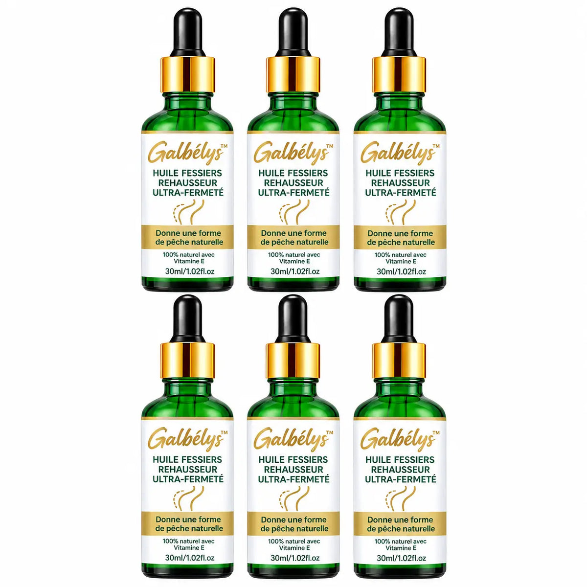 Galbélys™ Huile Fessiers Rehausseur Ultra-Fermeté | Obtenez un fessier galbé et bombé en 7 jours chrono!