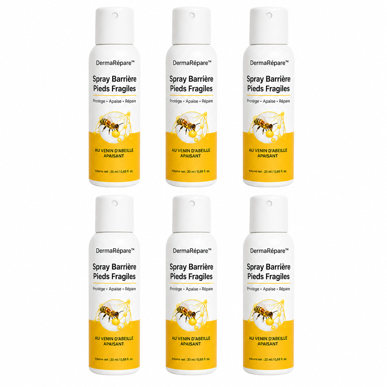 DermaRépare™ Spray Barrière Pieds Fragiles | Réparez la peau abîmée et protégez fissures, coupures et blessures 24h !