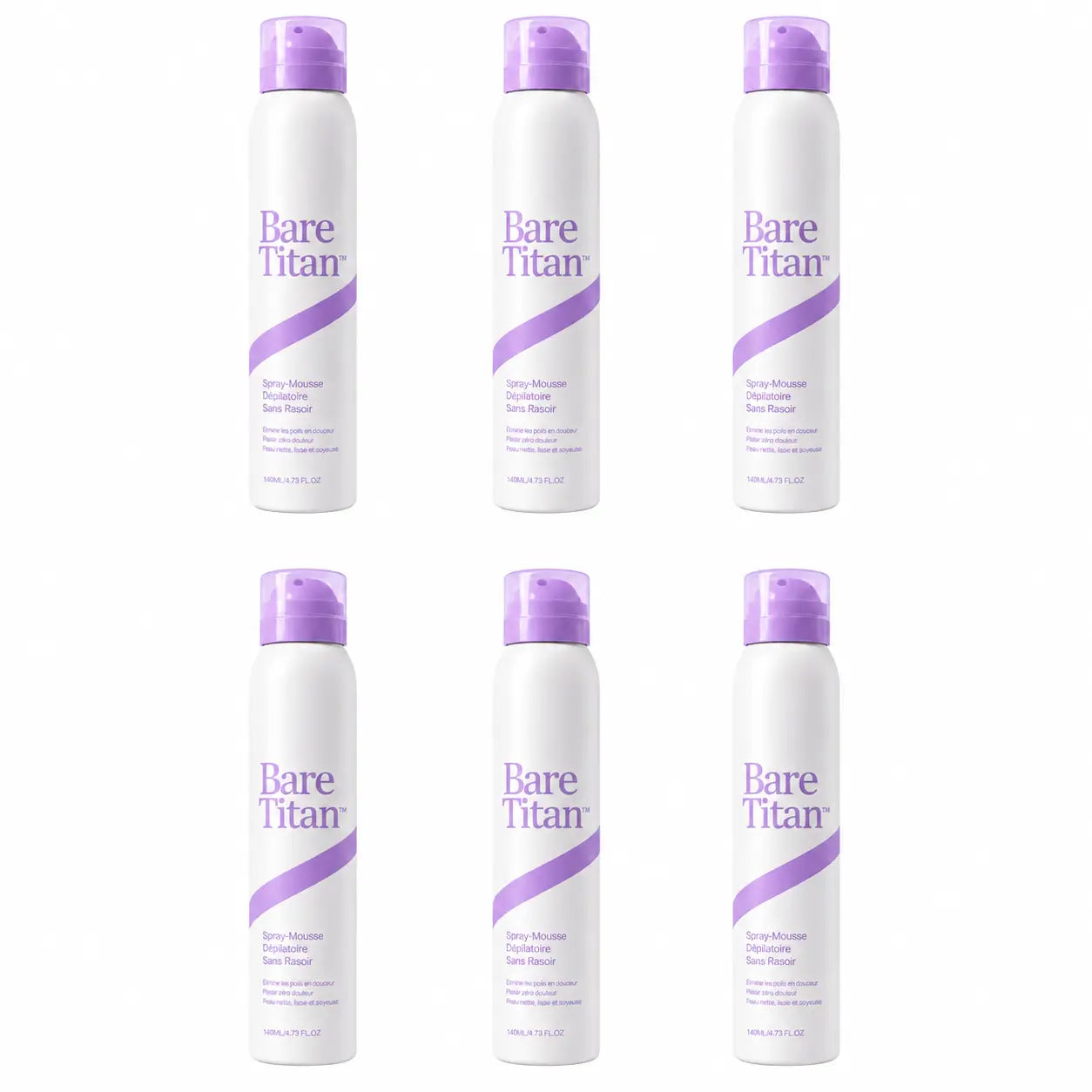 BareTitan™ Spray-Mousse Dépilatoire Sans Rasoir | Corps, dos et zones intimes lisses en 5 minutes, sans coupures ni feu du rasoir !