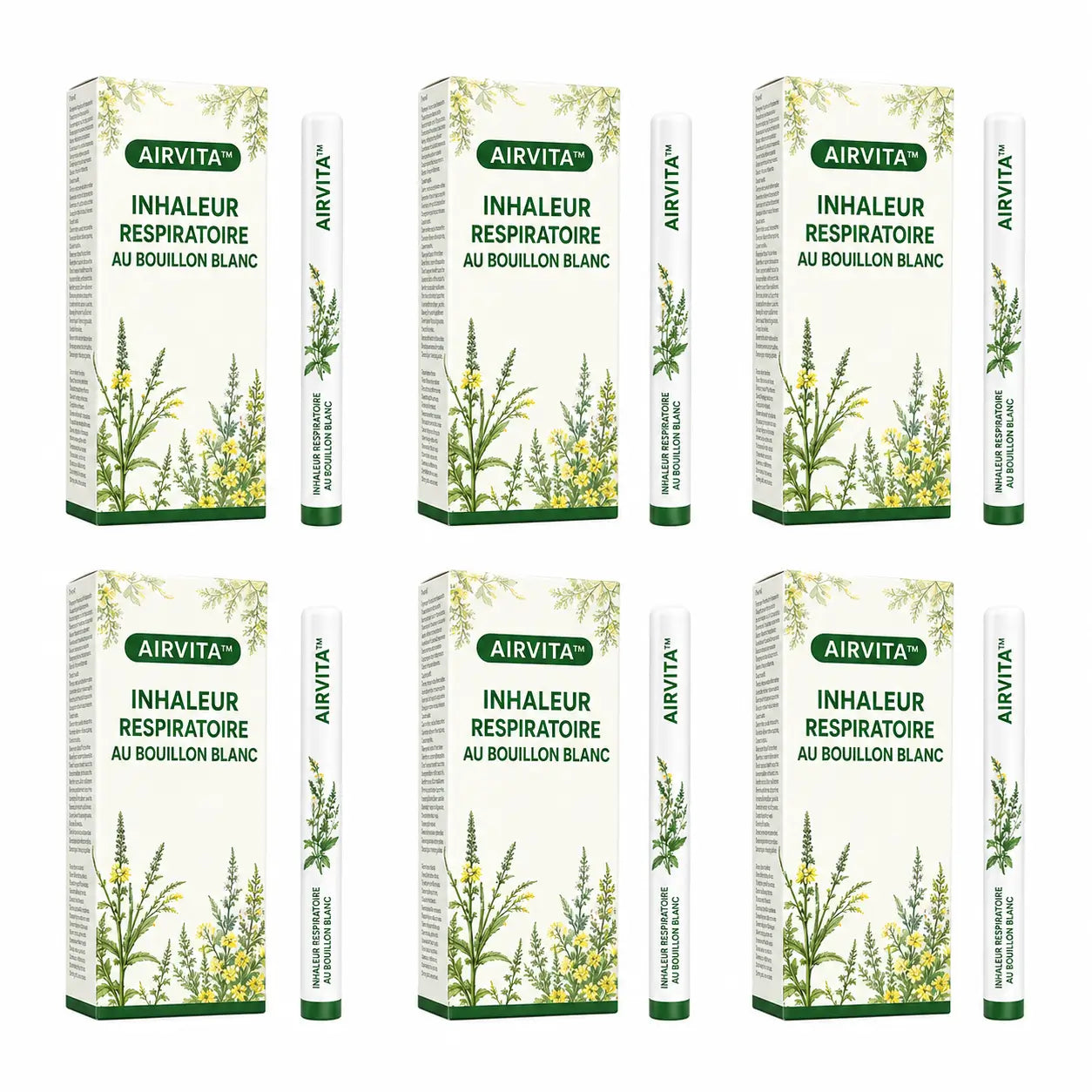AirVita™ Inhaleur Respiratoire au Bouillon Blanc | Respirez plus librement en 2 minutes, sans gélules ni sirops !