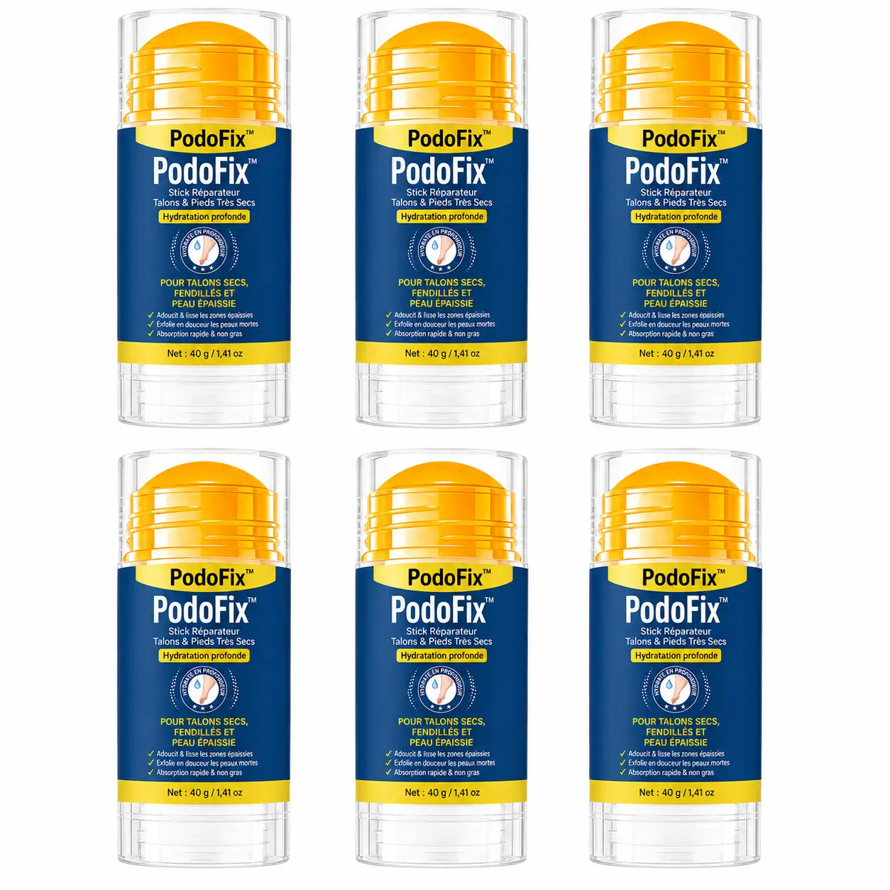 PodoFix™ Stick Réparateur Talons & Pieds Très Secs | Répare les crevasses et adoucit la peau dès les premiers jours !