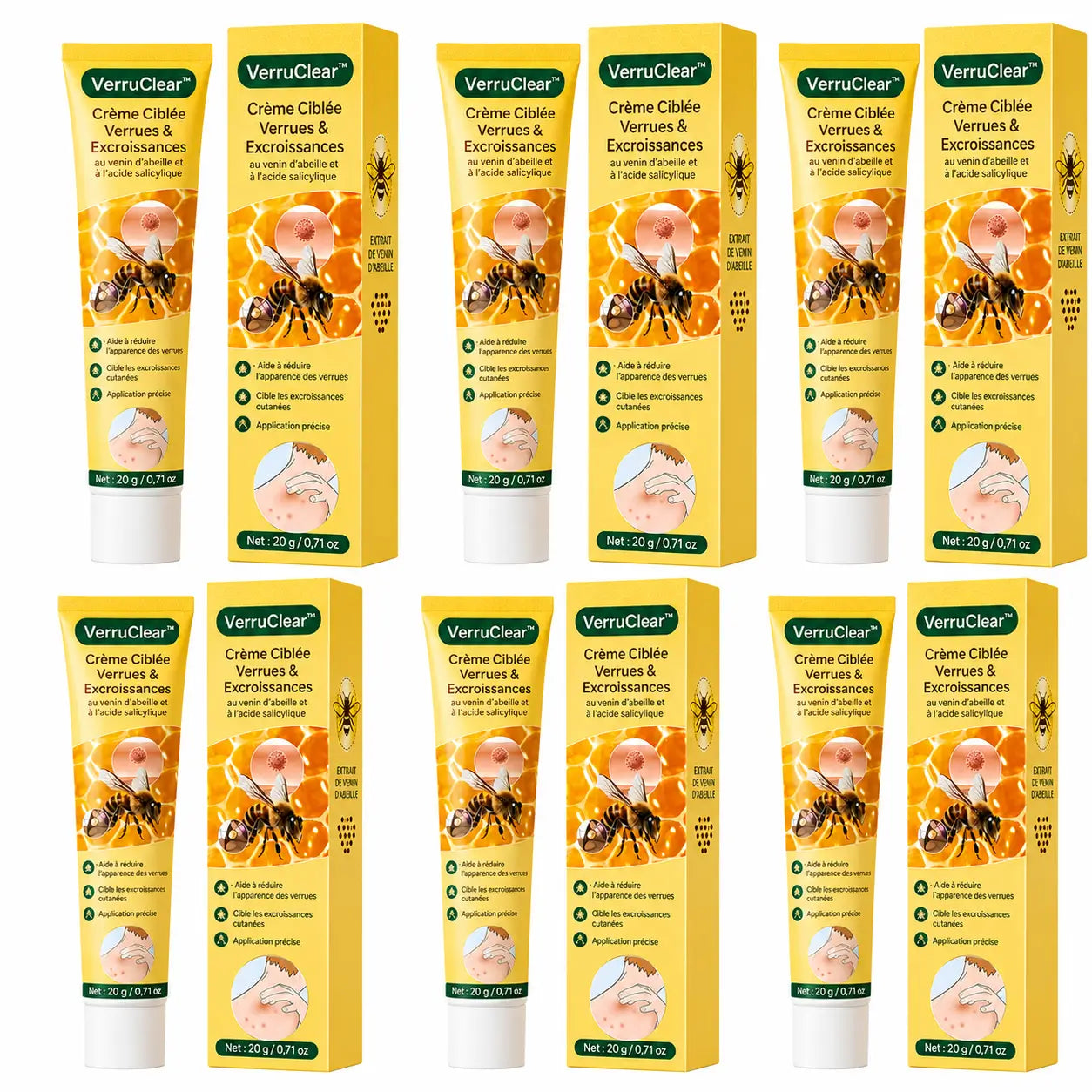 VerruClear™ Crème Ciblée Verrues & Excroissances | Lisse la peau en quelques jours et aide à faire disparaître les zones visibles !