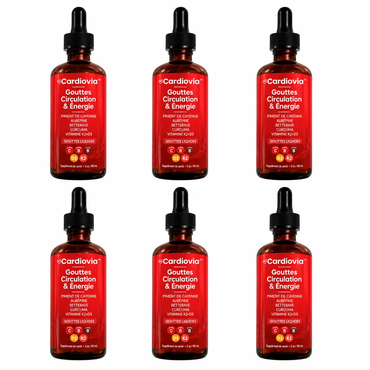 Cardiovia™ Gouttes Circulation & Énergie | Favorisent une bonne circulation sanguine et vous aident à retrouver plus d'énergie en seulement 7 jours