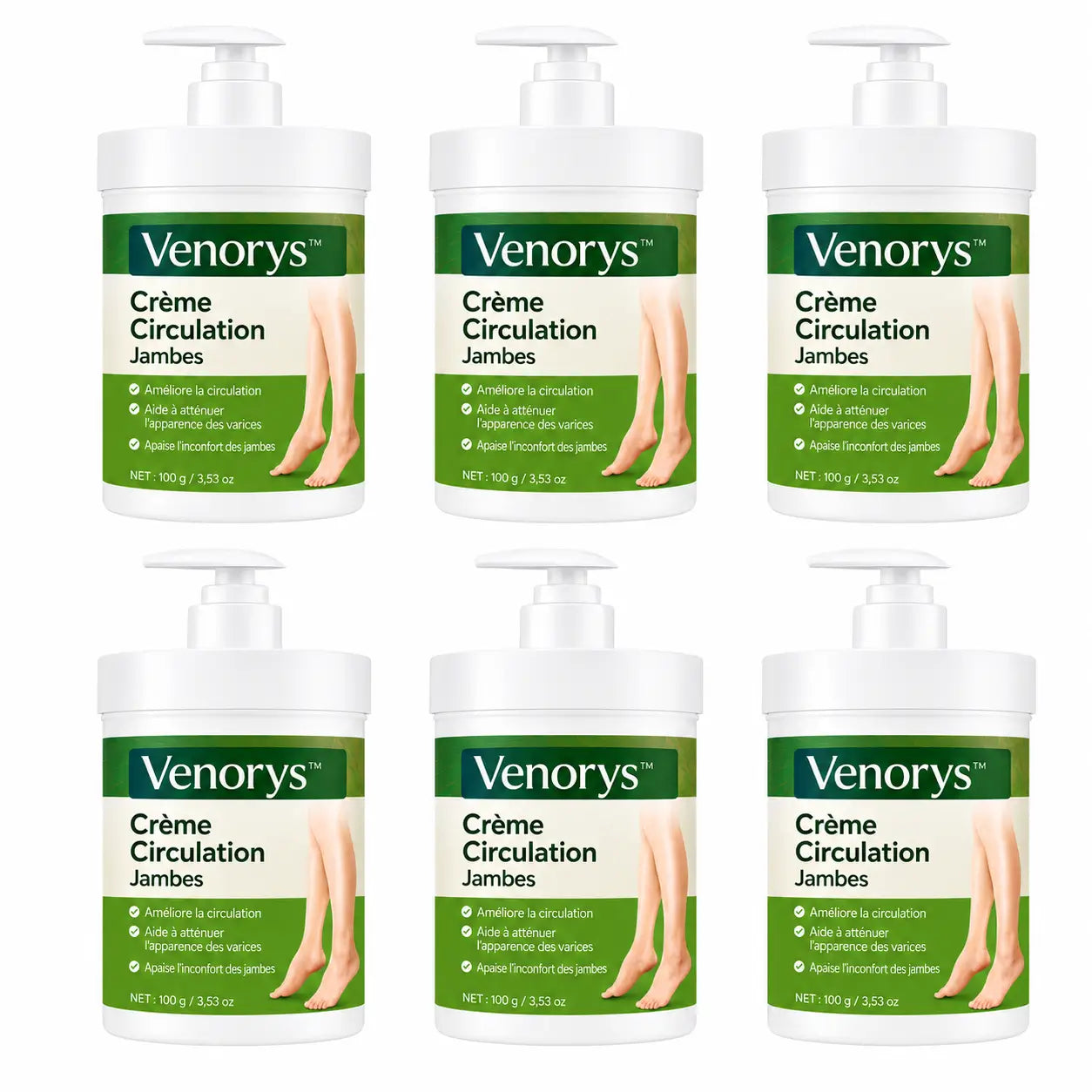 Venorys™ Crème Circulation Jambes | Éliminez jambes lourdes, douleurs et gonflements en 3 minutes !
