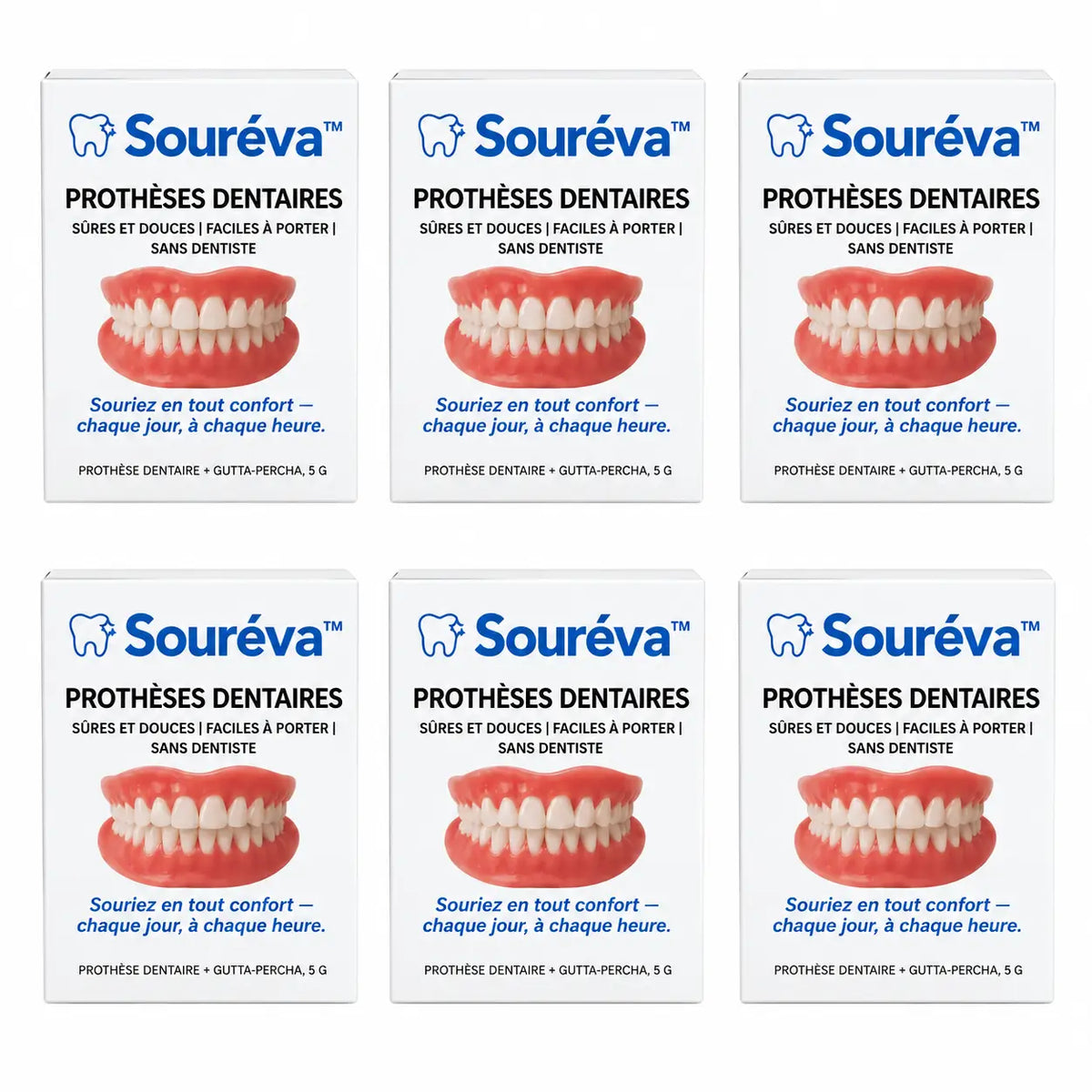 Souréva™ Prothèses dentaires | Retrouvez votre sourire naturel en 3 minutes !
