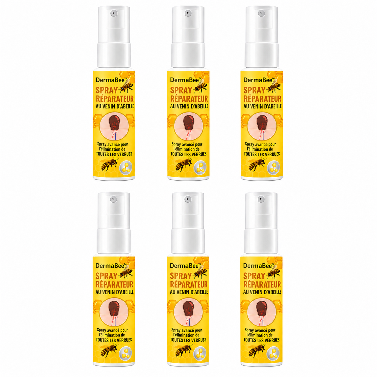 DermaBee™ Spray Réparateur au Venin d'Abeille | Élimine les problèmes de peau en 5 minutes!