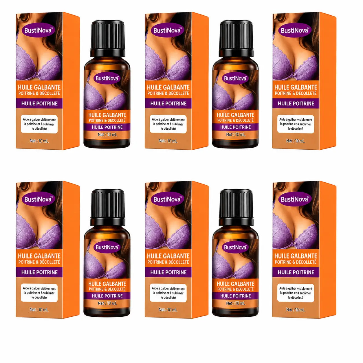 BustiNova™ Huile Galbante Poitrine & Décolleté | Raffermissez, liftez et regonflez visiblement votre buste sans chirurgie !
