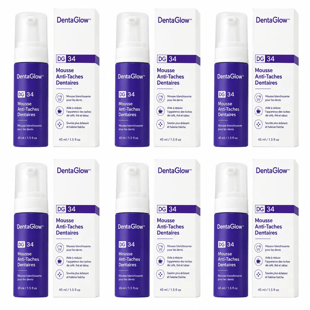 DentaGlow™ Mousse Anti-Taches Dentaires | Supprime le jaune et rend vos dents éclatantes dès la 1ère utilisation!