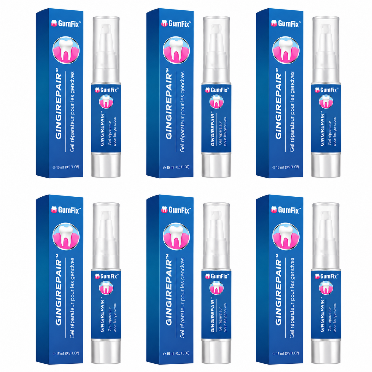 GingiRepair™ Gel réparateur pour les gencives | Régénère jusqu’à 95 % de vos gencives en seulement 3 jours !