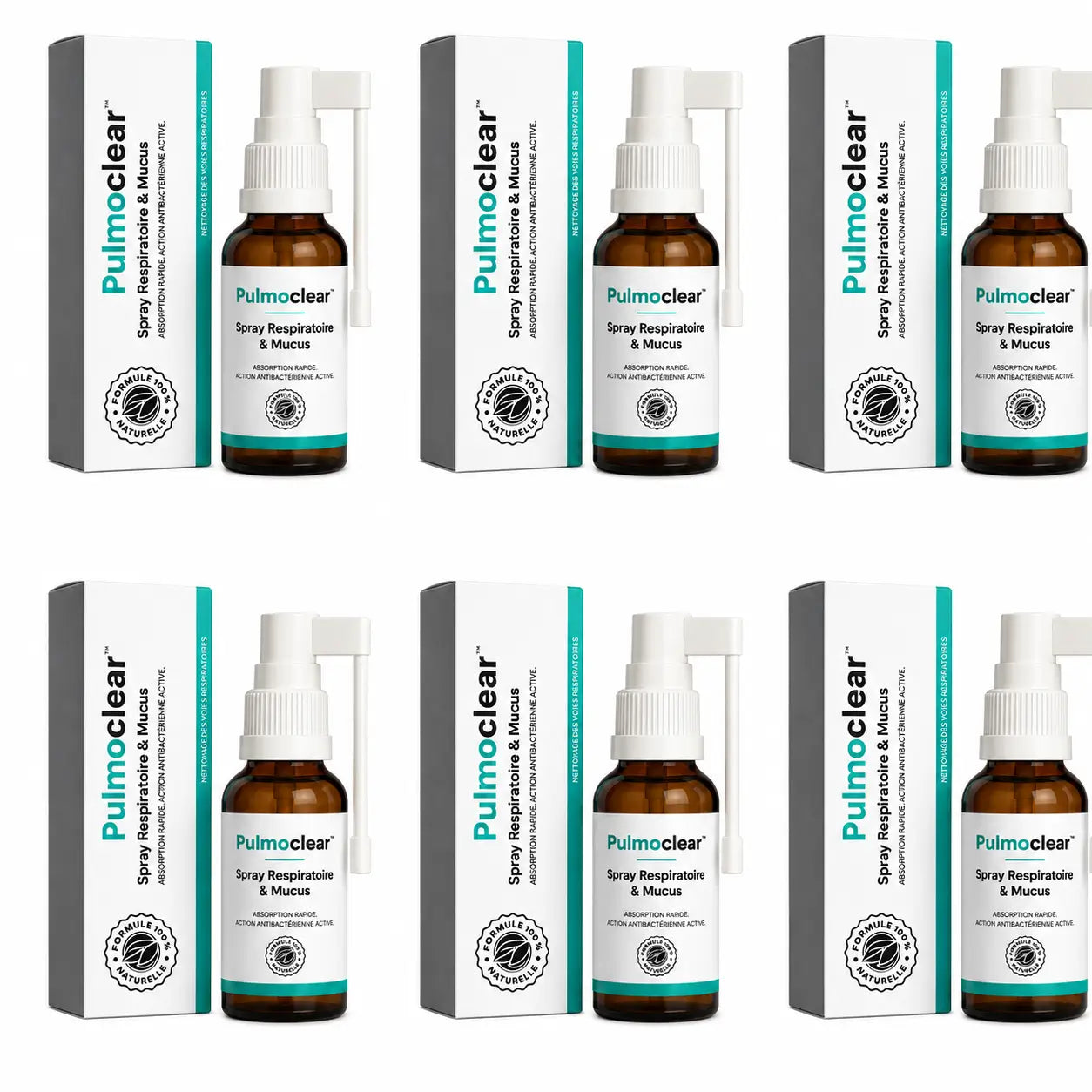 Pulmoclear™ Spray Respiratoire & Mucus | Aide à réduire jusqu’à 92 % du mucus accumulé dans les poumons en 48 heures !