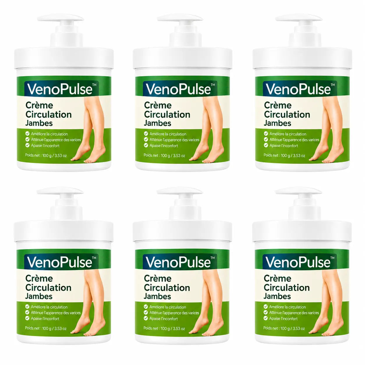 VenoPulse™ Crème Circulation Jambes | Éliminez jambes lourdes, douleurs et gonflements en 3 minutes !