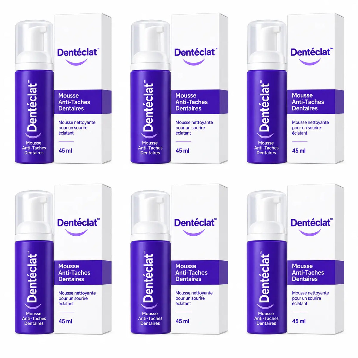 Dentéclat™ Mousse Anti-Taches Dentaires | Supprime le jaune et rend vos dents éclatantes dès la 1ère utilisation!