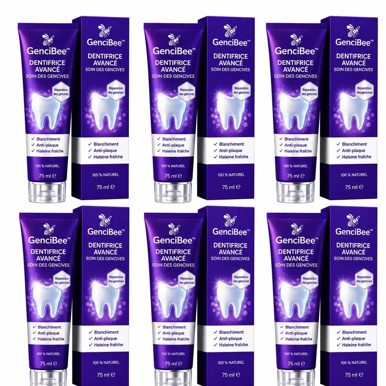 GenciBee™ Dentifrice au Venin d’Abeille | Stoppe les gencives qui saignent et renforce vos dents en 7 jours !