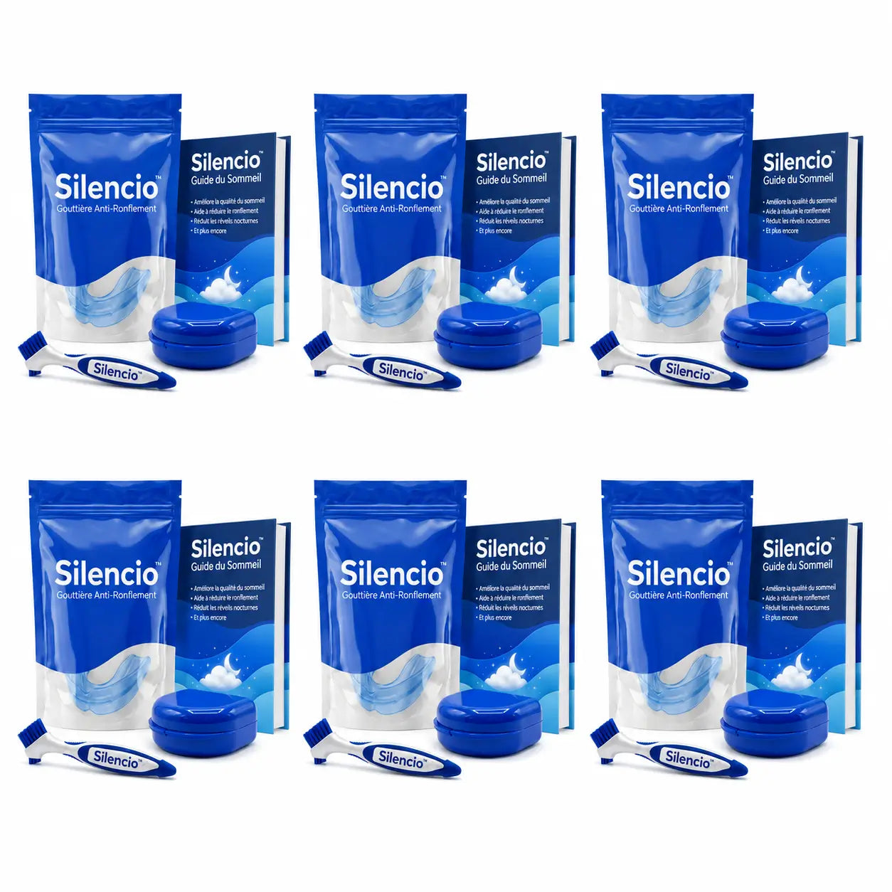 Silencio™ Gouttière Anti-Ronflement | Stoppez les ronflements et respirez librement dès la première nuit, sans masque ni machine !