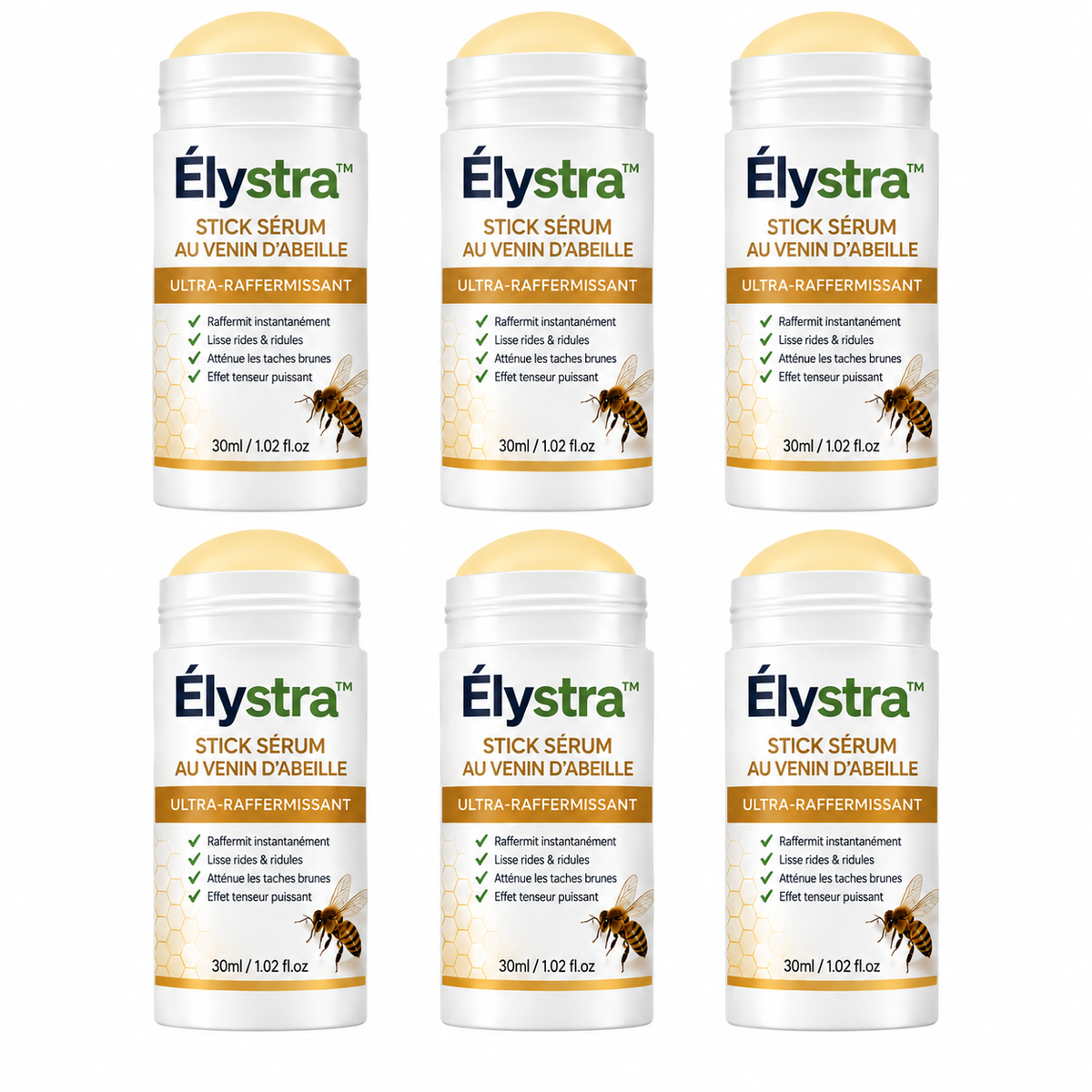 Élystra™ Stick Sérum au Venin d’Abeille Ultra-Raffermissant | Efface les rides en 5 minutes chrono !