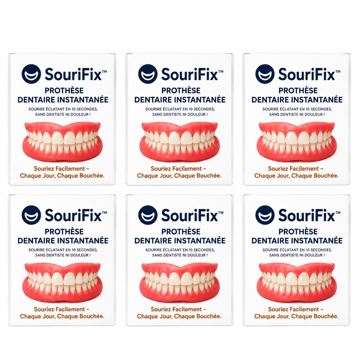 SouriFix™ Prothèse Dentaire Instantanée | Retrouvez un sourire éclatant en 10 secondes, sans dentiste ni douleur !