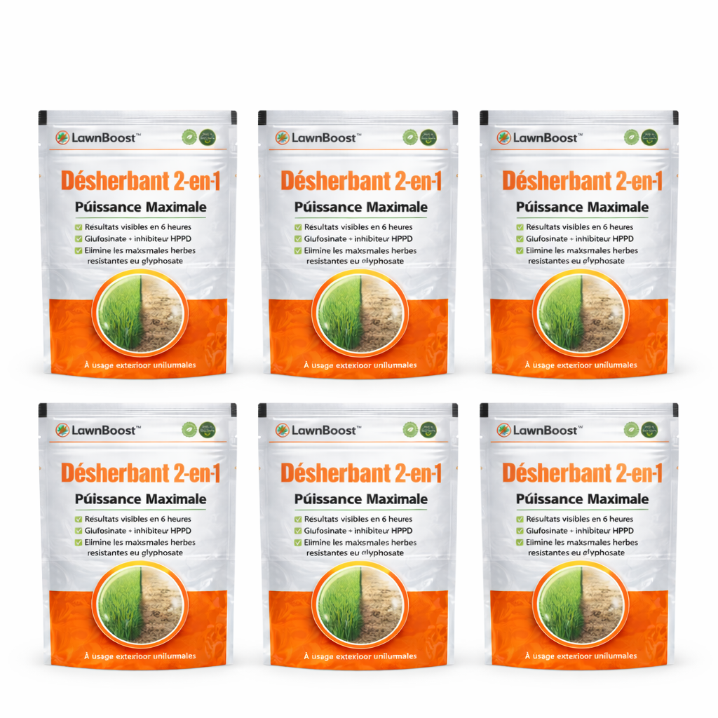 LawnBoost™ Désherbant 2-en-1 | Élimine les mauvaises herbes et rend votre pelouse dense et verte en 6 heures !