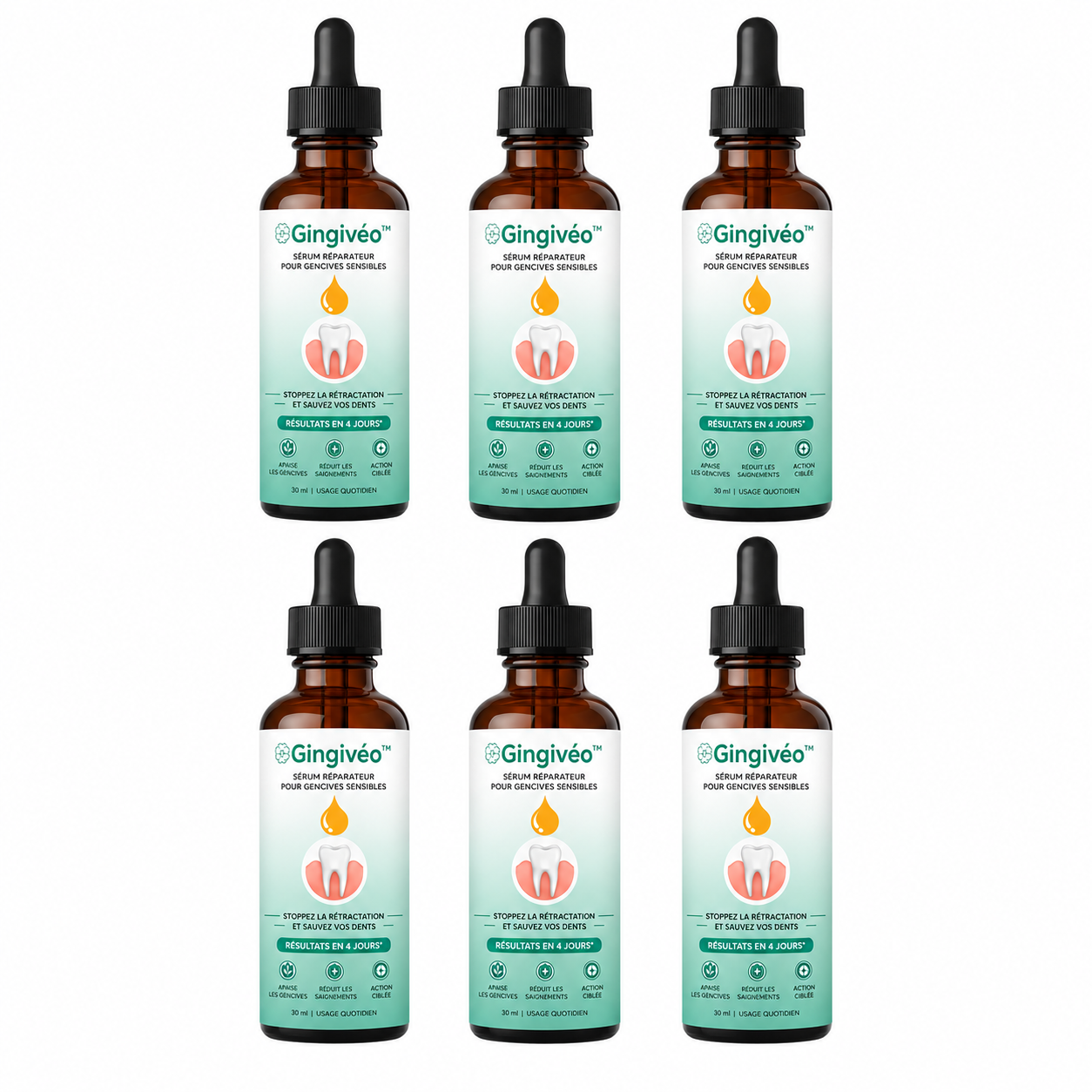 Gingivéo™ Sérum Réparateur | Stoppez la rétractation et sauvez vos dents en seulement 4 jours !