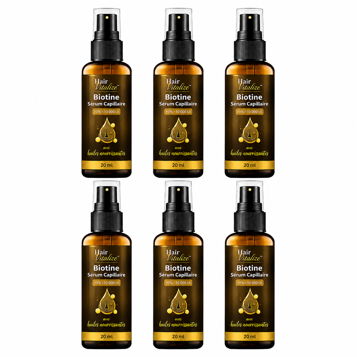 HairVitalize™ Spray Capillaire à la Biotine | Faites repousser vos cheveux en 10 minutes!