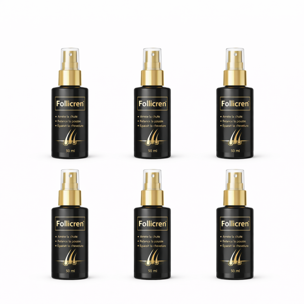 Follicren™ Spray Repousse Capillaire aux Peptides de Collagène | Relancez la pousse des cheveux et épaississez votre chevelure en 3 minutes !