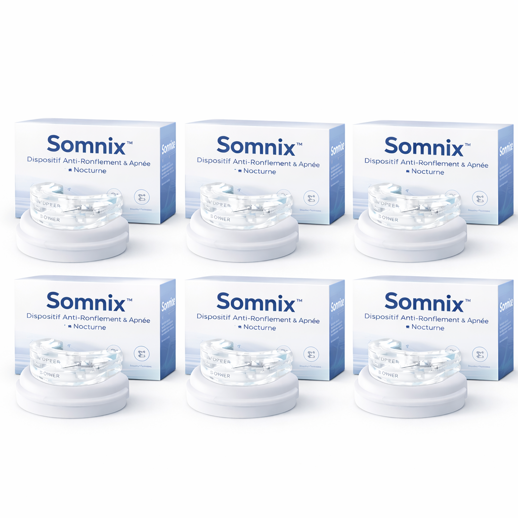 Somnix™ Dispositif Anti-Ronflement & Apnée Nocturne | Respirez librement et dormez profondément dès la première nuit !