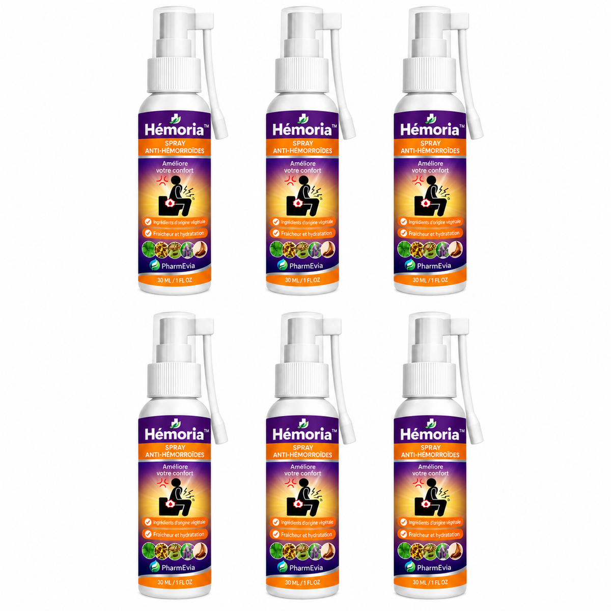 Hémoria™ Spray Anti-Hémorroïdes | Éliminez les hémorroïdes dès la première application, sans pommade ni ordonnance !