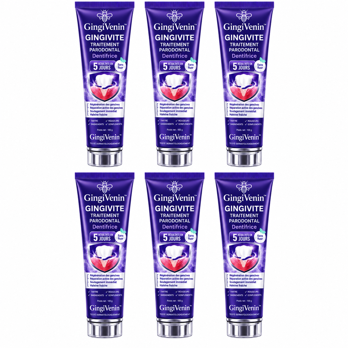GingiVenin™ Dentifrice Gencives au Venin d’Abeille | Stoppez les saignements et raffermissez vos gencives en 5 jours !
