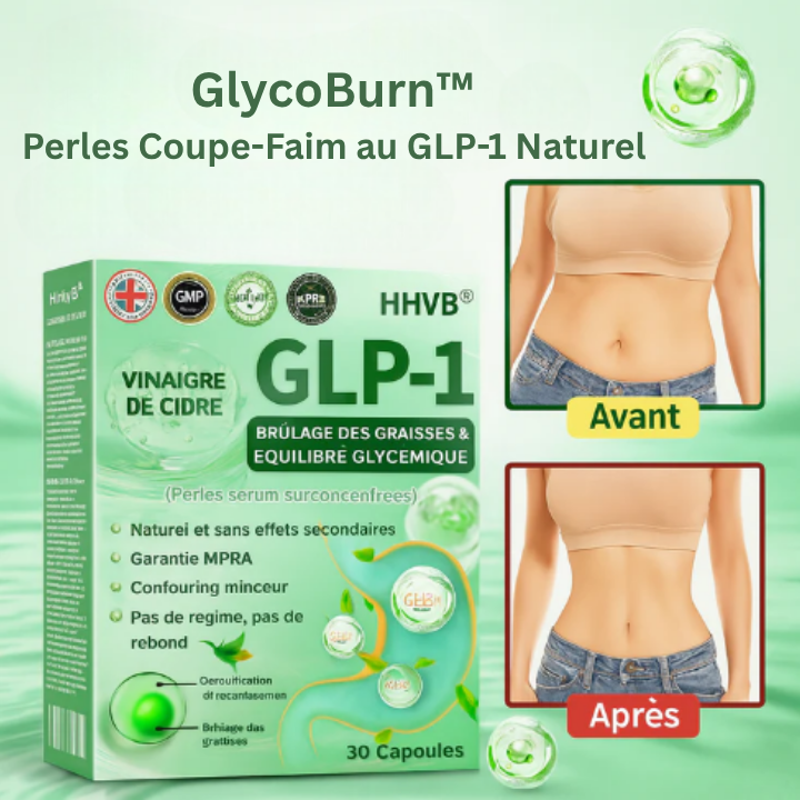 GlycoBurn™ Perles Coupe-Faim au GLP-1 Naturel | Brûle les graisses et équilibre le sucre en 10 minutes!