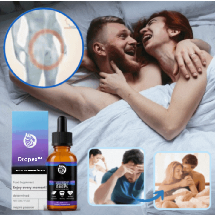 Dropex™ Gouttes Activateur Érectile | Obtenez des érections en acier et +3 cm en 4 jours!