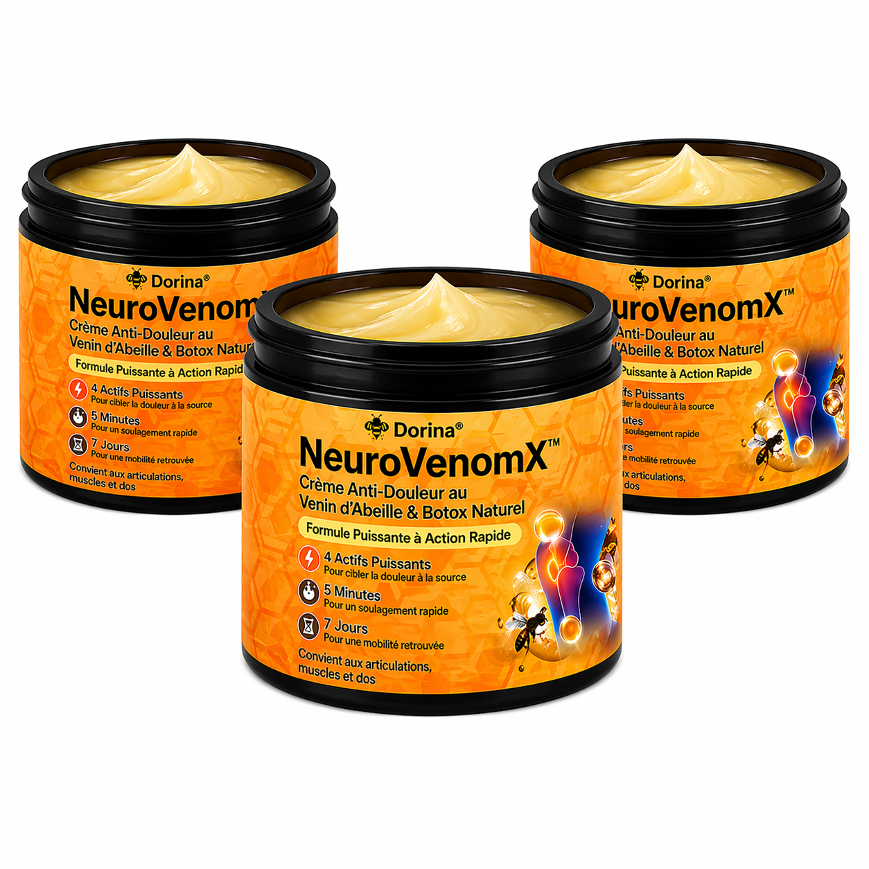 NeuroVenomX™ Crème Anti-Douleur au Venin d’Abeille & Botox Naturel | Répare les os fragiles et soulage en 5 minutes!