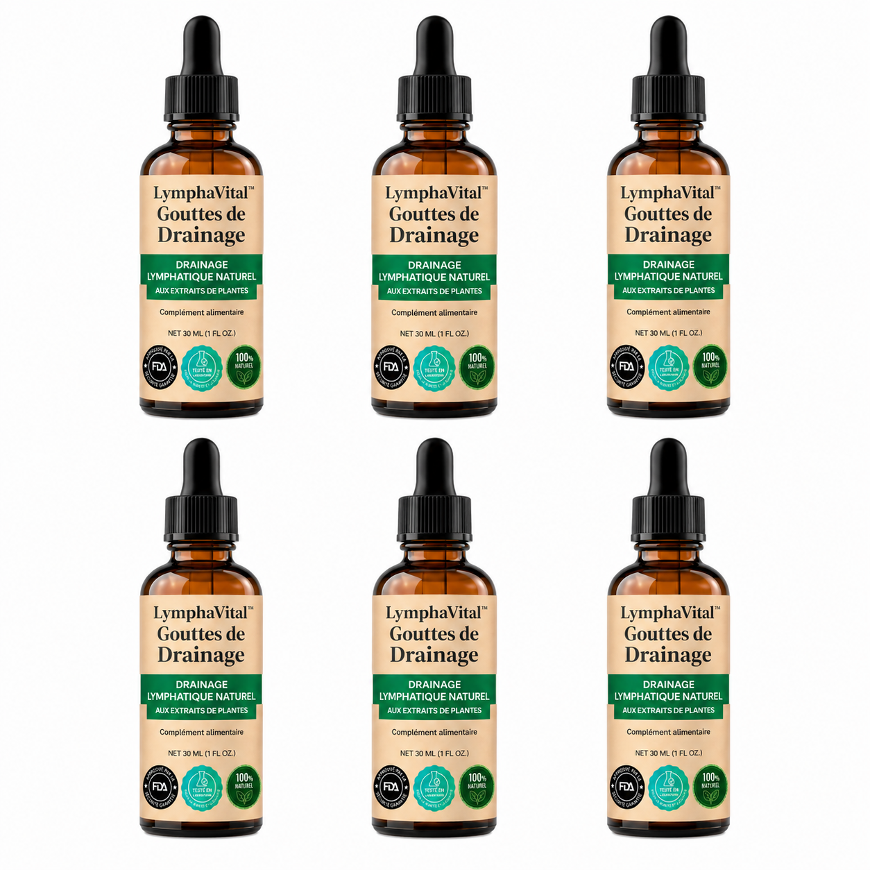 LymphaVital™ Gouttes de Drainage | Éliminez vos gonflements et rétentions d'eau en 7 jours chrono !
