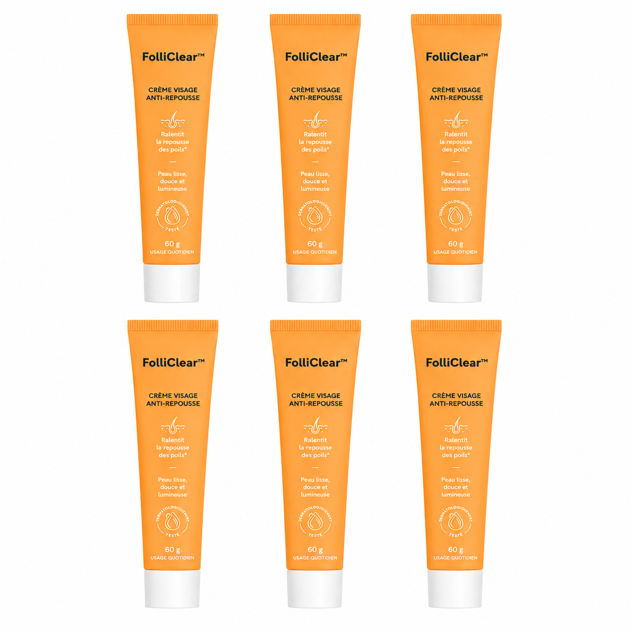 FolliClear™ Crème Visage Anti-Repousse | Éliminez définitivement le duvet facial à la racine en 4 jours, sans aucune douleur !