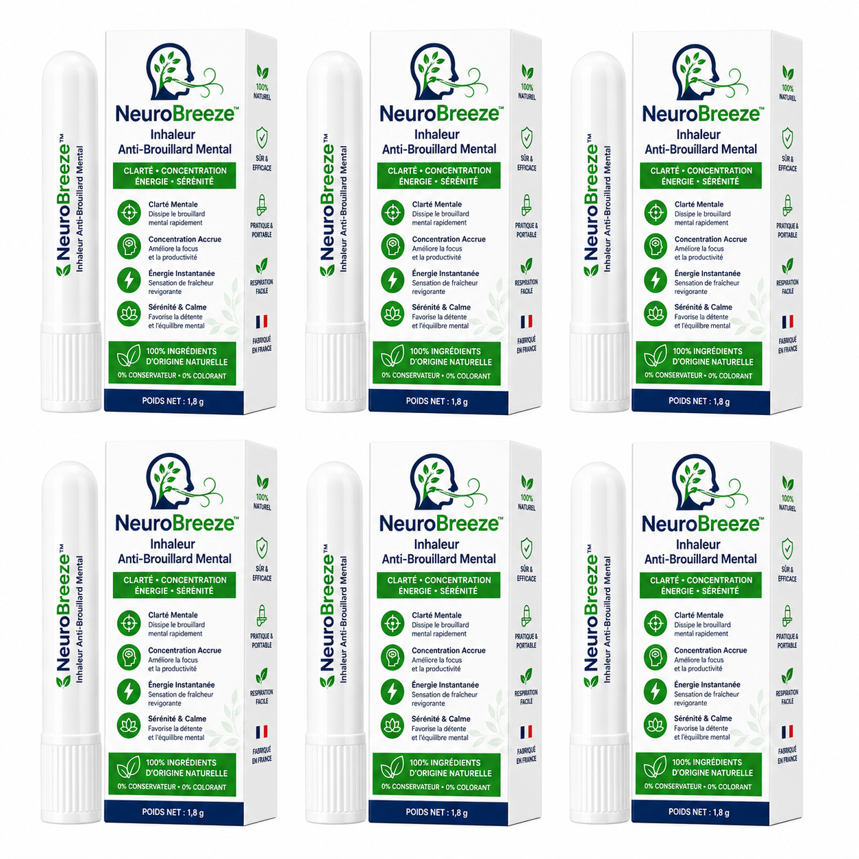 NeuroBreeze™ Inhaleur Anti-Brouillard Mental | Dissipez la fatigue cérébrale et retrouvez un esprit vif en 60 secondes chrono !