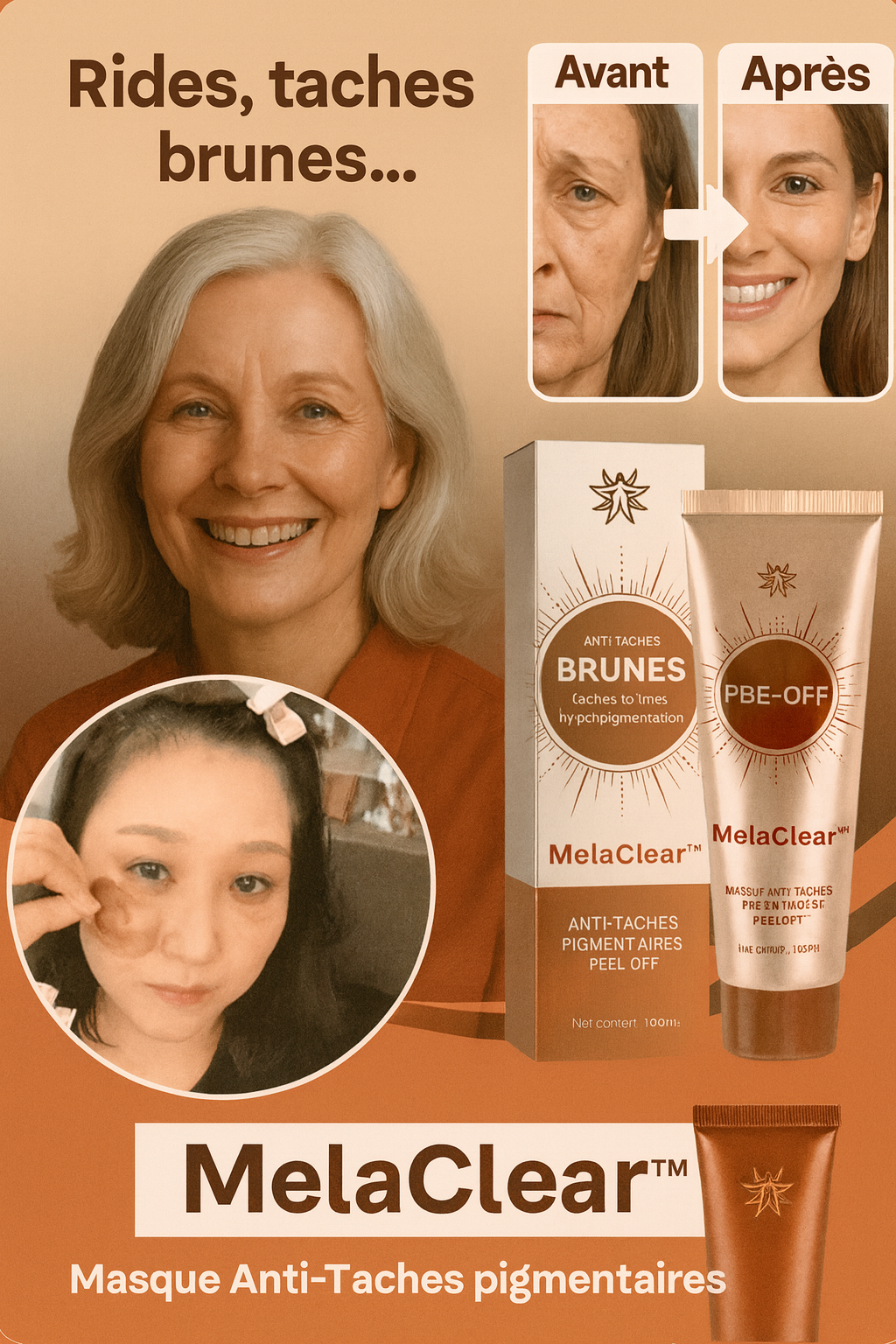 MelaClear™ Masque Anti-Taches Pigmentaires Peel-Off | Efface 93% des taches brunes en 7 jours seulement!