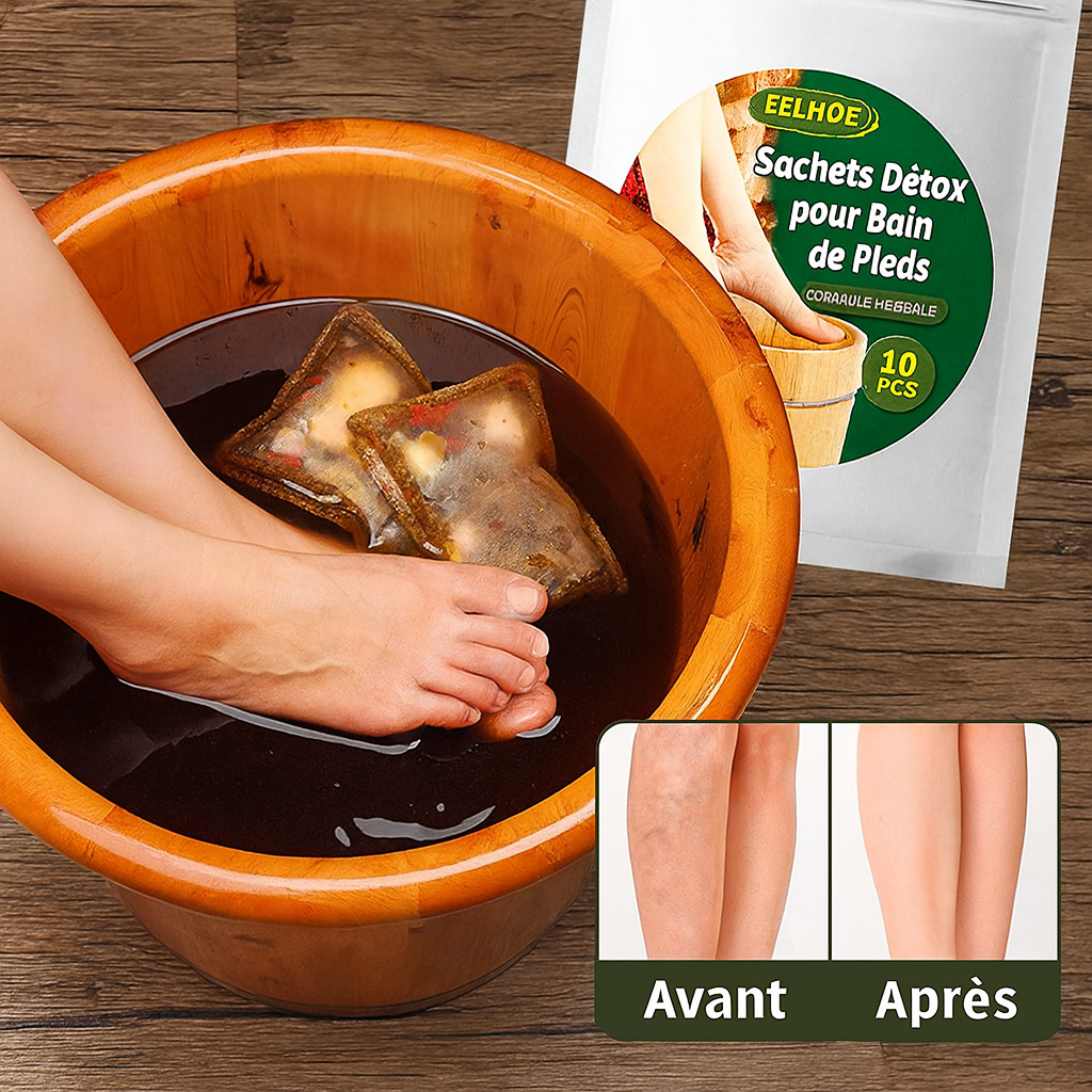 LymphoDetox™ Sachets Détox pour Bain de Pieds | Élimine les Toxines et Draine en 20 Minutes!