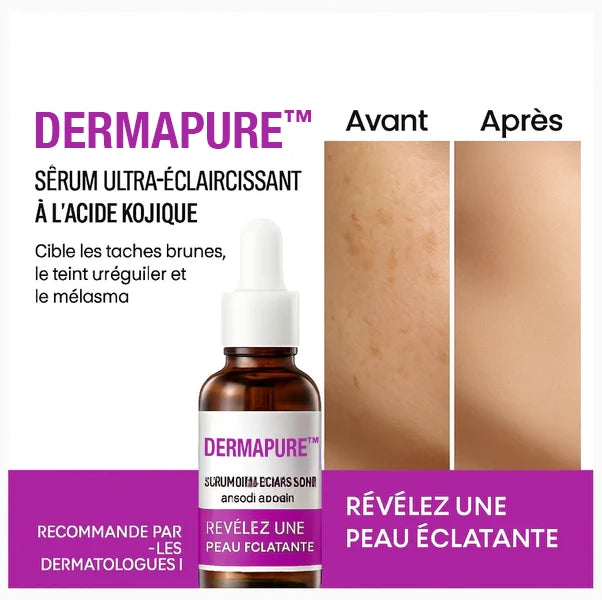 DermaPure™ Sérum Ultra-Éclaircissant à l’Acide Kojique | Élimine les taches brunes en 3 jours chrono!