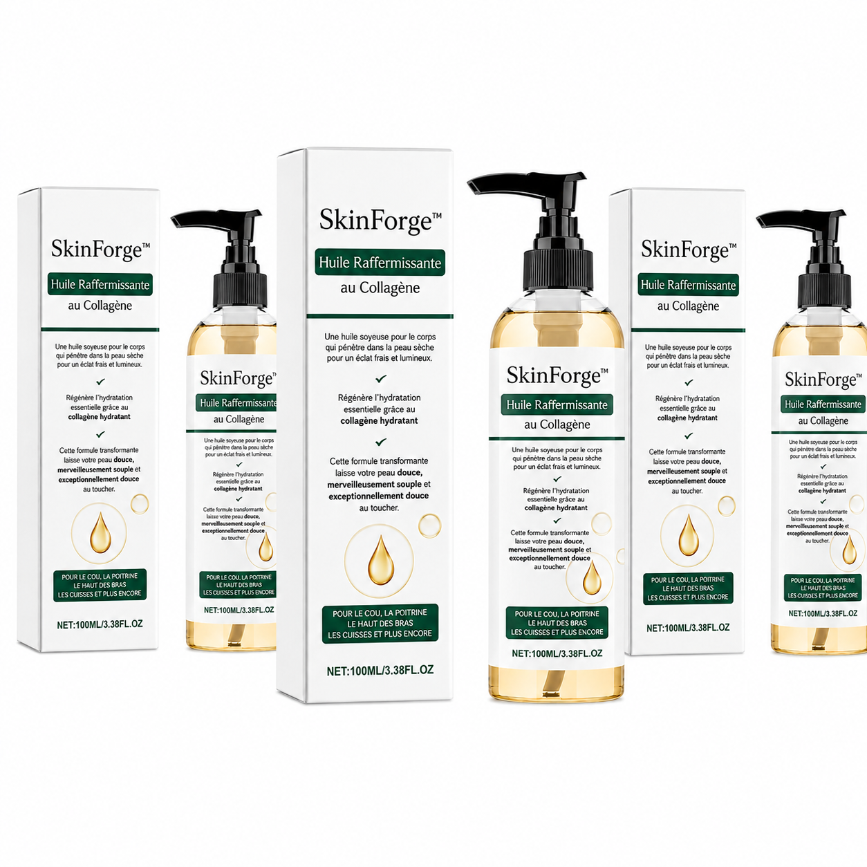 SkinForge™ Huile Raffermissante au Collagène | Retendez la peau relâchée et retrouvez un corps plus lisse en 7 jours !