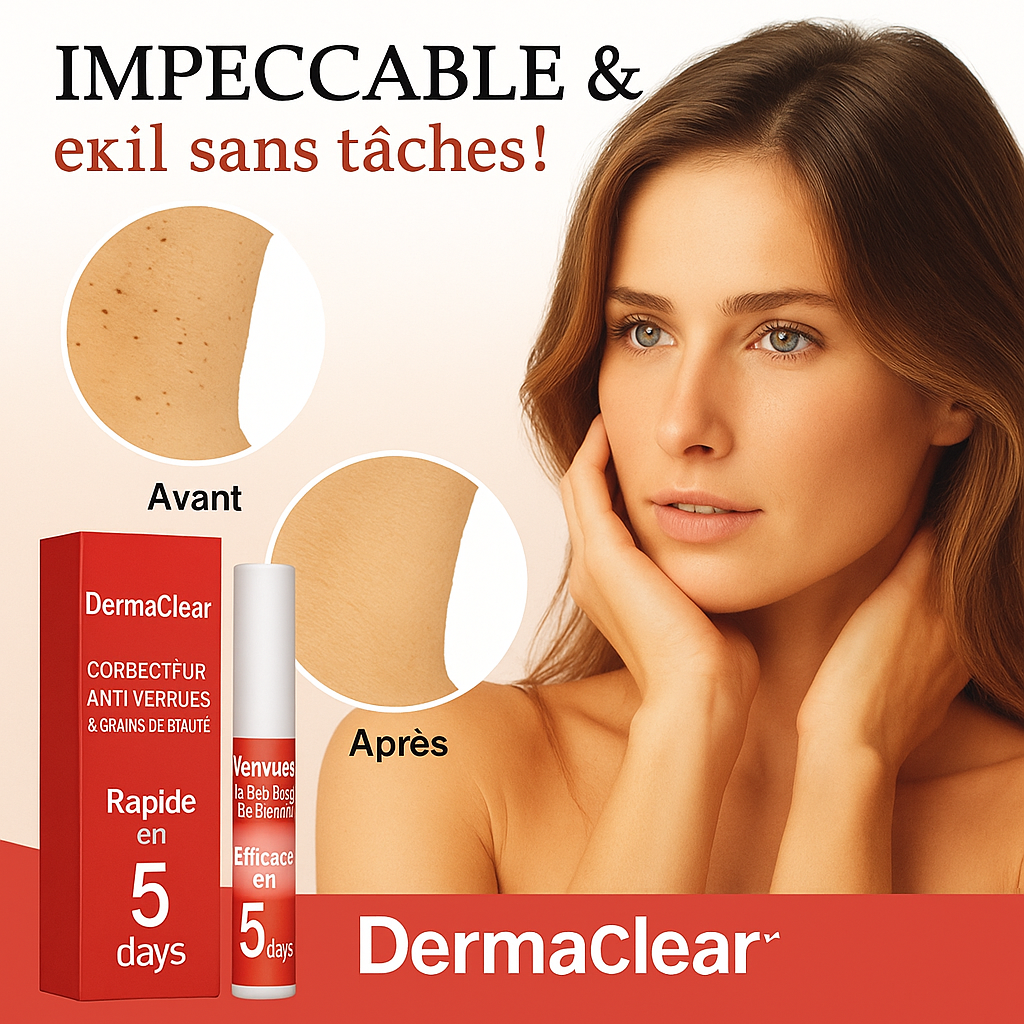 DermaClear™ Correcteur Anti-Verrues & Grains de Beauté | Élimine vos imperfections en 48h sans douleur!